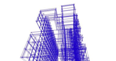 mimari çizimleri 3B illüstrasyon - illüstrasyon