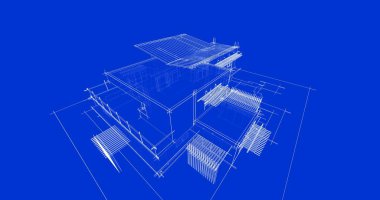 Ev kavramı kroki 3d çizim