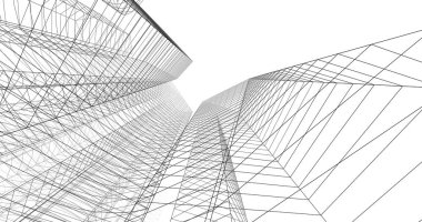 şehir mimarisi ve binalar 3D çizimi 