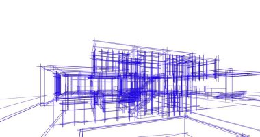 Ev kavramı kroki 3d çizim