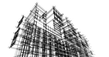 şehir mimarisi ve binalar 3D çizimi 