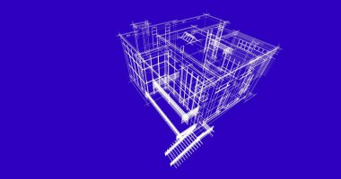 Ev kavramı kroki 3d çizim