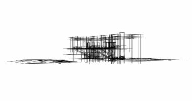 Ev kavramı kroki 3d çizim