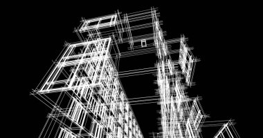 şehir mimarisi ve binalar 3D çizimi 