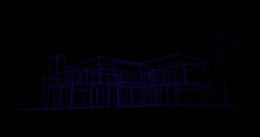 Binanın mimari 3d çizim çizim ev