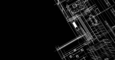 mimari çizimleri 3B illüstrasyon - illüstrasyon