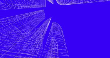 şehir mimarisi ve binalar 3D çizimi 