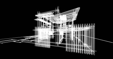 Ev kavramı kroki 3d çizim