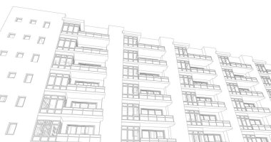 Ev kavramı kroki 3d çizim