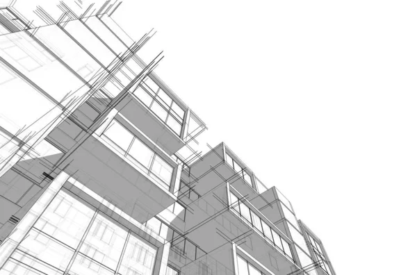 Architekturzeichnungen Illustration Illustration — Stockfoto