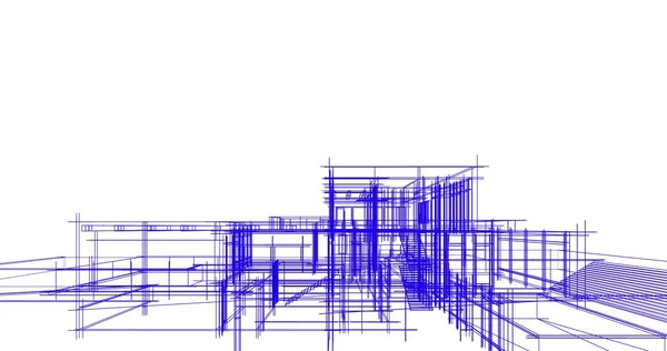 房子概念剪影3D — 图库照片