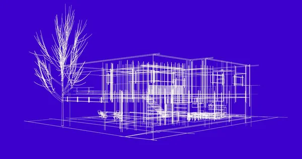 住宅建設建築デッサン イラスト — ストック写真