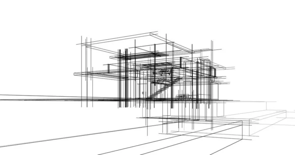 Эскиз Концепции Дома Иллюстрация — стоковое фото