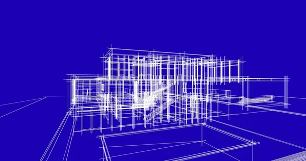 房子概念剪影3D — 图库照片