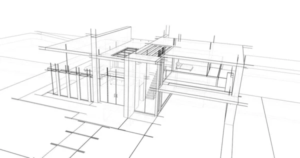 Ескіз Концепції Будинку Ілюстрація — стокове фото