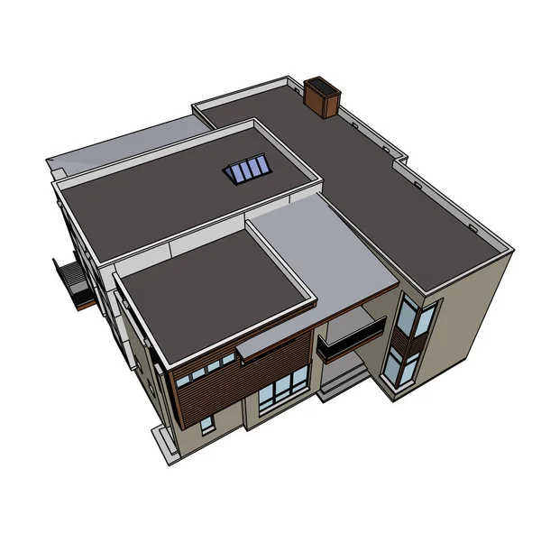 房子概念剪影3D — 图库照片