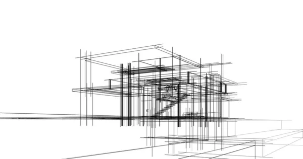 Haus Konzept Skizze Illustration — Stockfoto