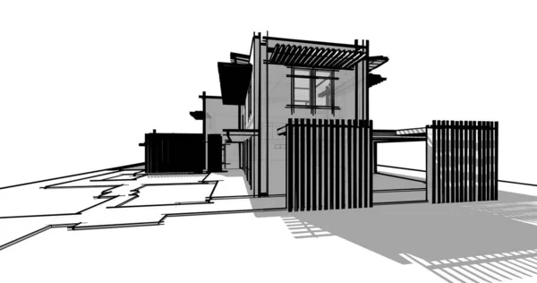 House Concept Sketch Illustration — Stock Photo, Image