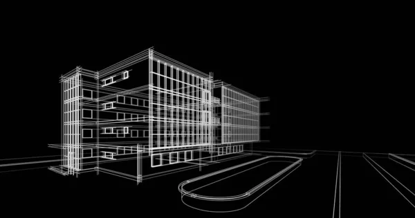 Rysunek Architektoniczne Budownictwo Mieszkaniowe — Zdjęcie stockowe