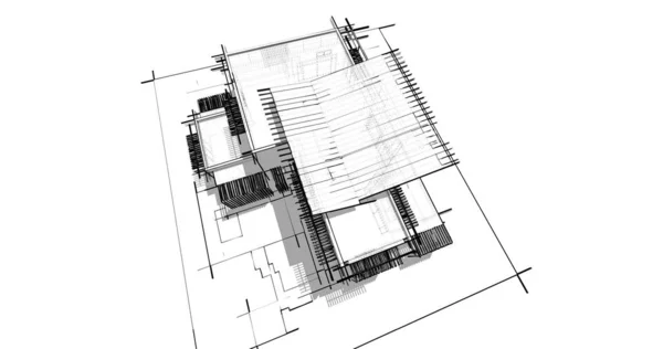 Ескіз Концепції Будинку Ілюстрація — стокове фото