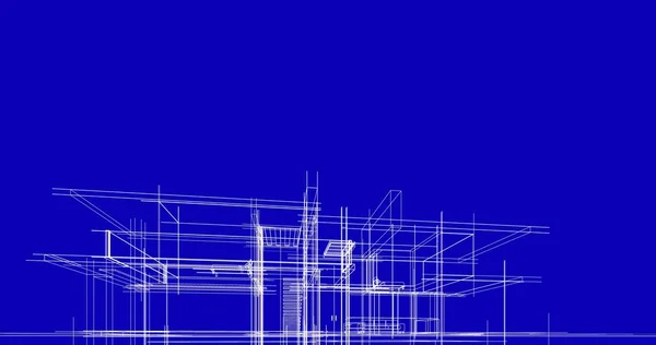 房子概念剪影3D — 图库照片