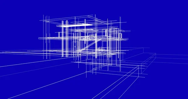 房子概念剪影3D — 图库照片