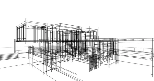 Эскиз Концепции Дома Иллюстрация — стоковое фото