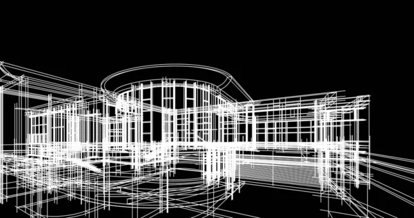 Arkaplanda Mimari Bina Illüstrasyon — Stok fotoğraf