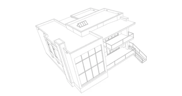 建筑3D背景图 — 图库照片