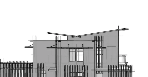 Ескіз Концепції Будинку Ілюстрація — стокове фото