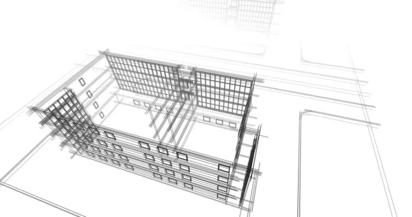 住宅建設建築デッサン イラスト — ストック写真