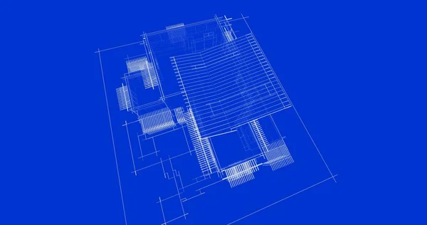 房子概念剪影3D — 图库照片