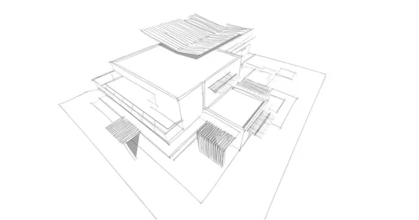 Эскиз Концепции Дома Иллюстрация — стоковое фото