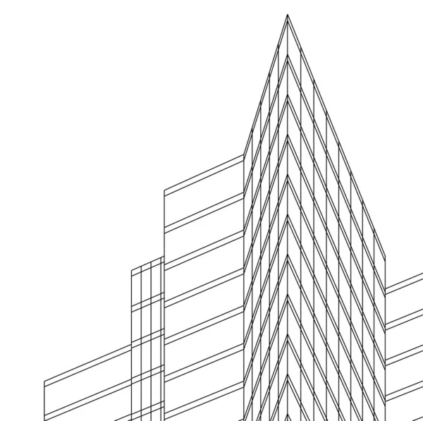 Futuristico Città Grattacieli Sfondo — Foto Stock