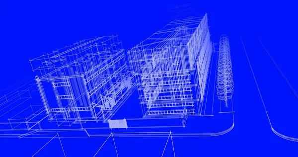 Architectural Drawings Illustration Illustration — Stock Photo, Image