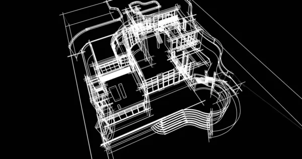 Архитектурное Построение Иллюстрации Фоне — стоковое фото