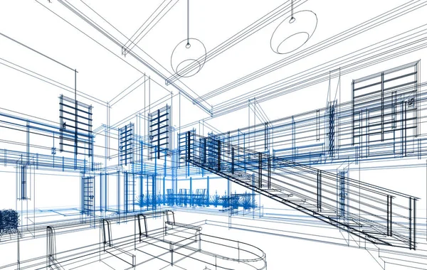 Architekturzeichnungen Illustration Illustration — Stockfoto