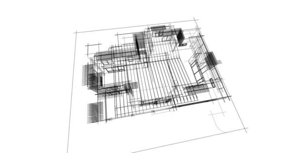 Ескіз Концепції Будинку Ілюстрація — стокове фото
