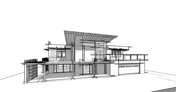 House Concept Sketch Illustration — Stock Photo, Image