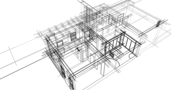 Эскиз Концепции Дома Иллюстрация — стоковое фото