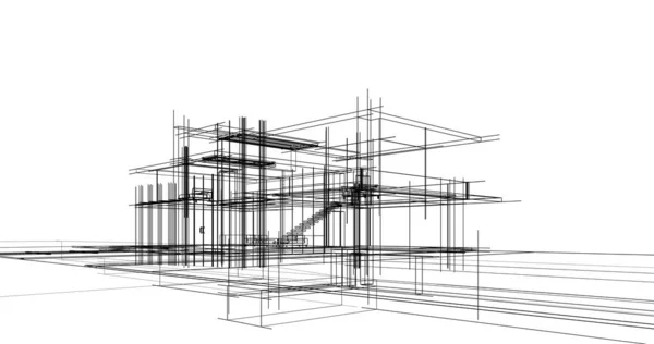 Conception Maison Croquis Illustration — Photo