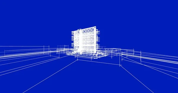 住宅建設建築デッサン イラスト — ストック写真