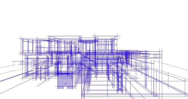 Ескіз Концепції Будинку Ілюстрація — стокове фото