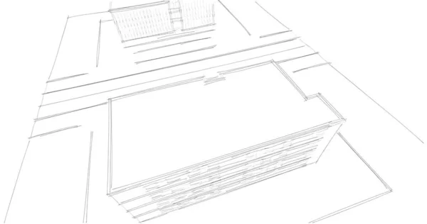 Rysunek Architektoniczne Budownictwo Mieszkaniowe — Zdjęcie stockowe