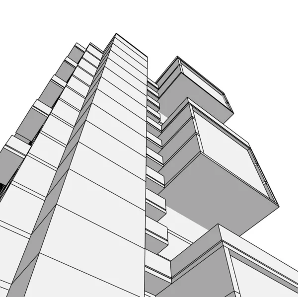 Architektura Budynek Ilustracja — Zdjęcie stockowe