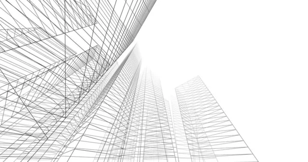 Illustration City Architecture Buildings — Stock Photo, Image