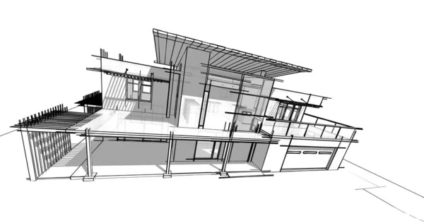 Ev kavramı kroki 3d çizim