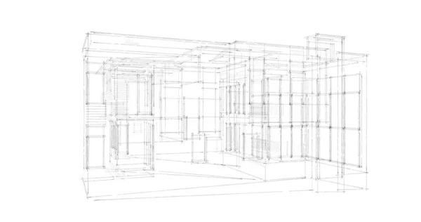 Architektura Budynek Ilustracja Tle — Zdjęcie stockowe