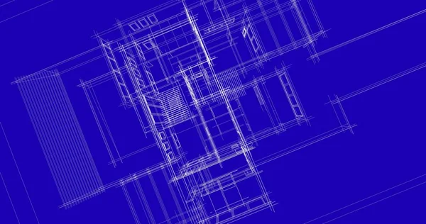 房子概念剪影3D — 图库照片