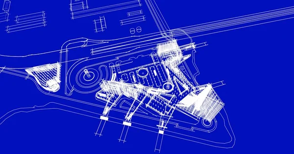 House Building Architectural Drawing Illustration — Stock Photo, Image